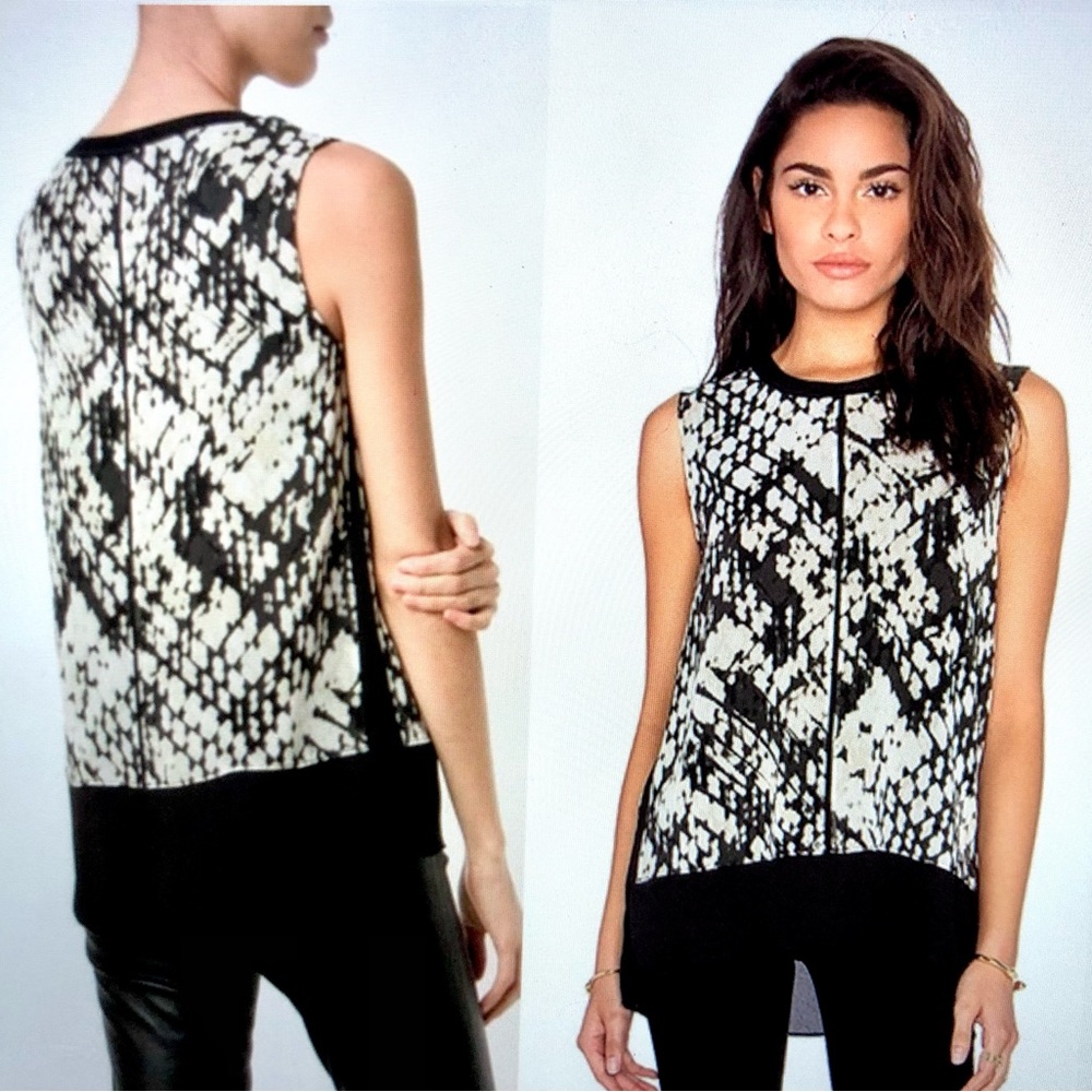 Vince Black and White Tank Top